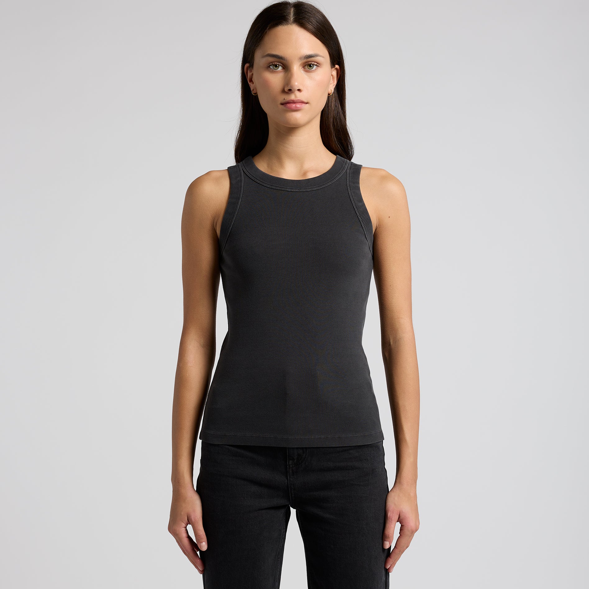Women's Faded Organic Rib Tank | Arena Custom Blanks