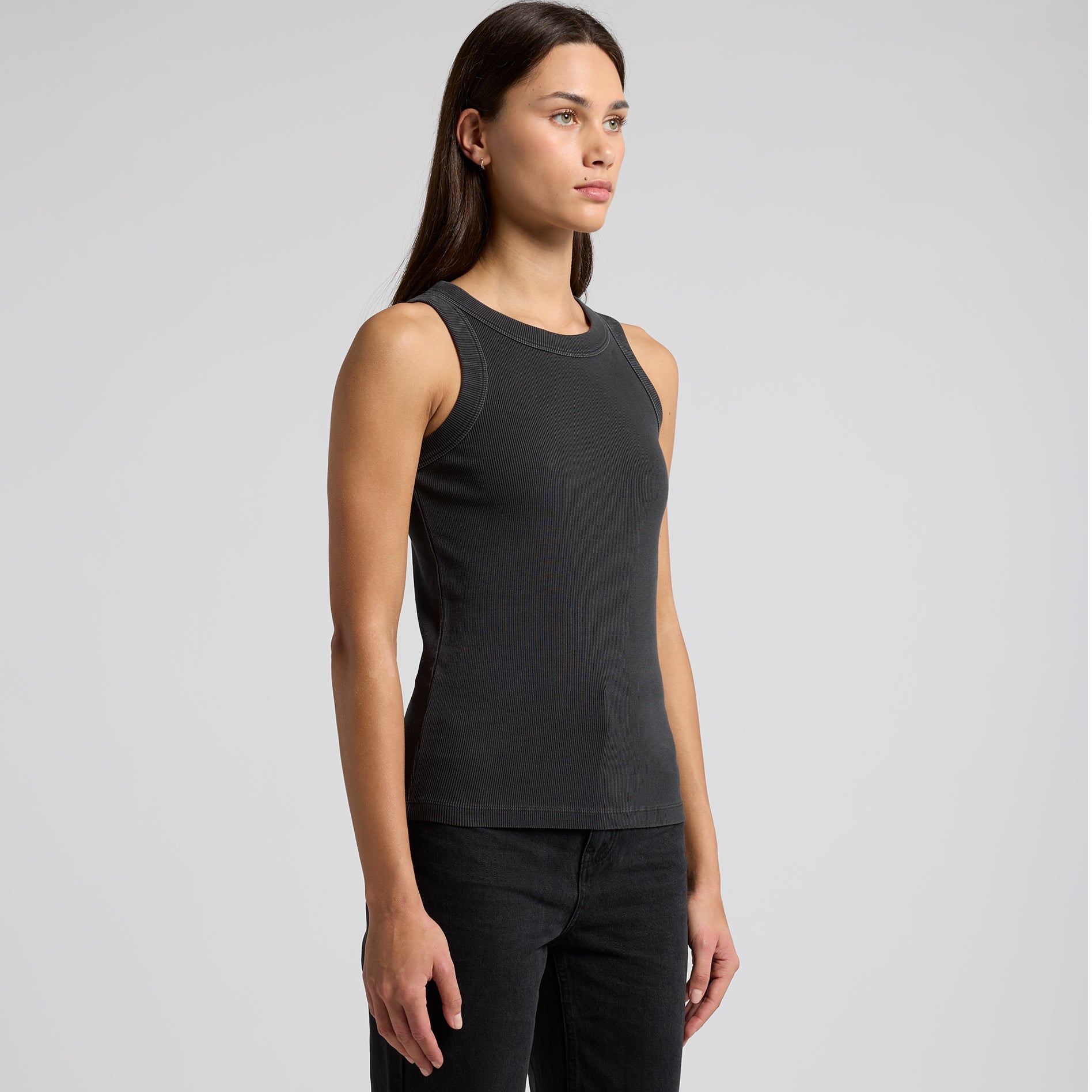 Women's Faded Organic Rib Tank | Arena Custom Blanks