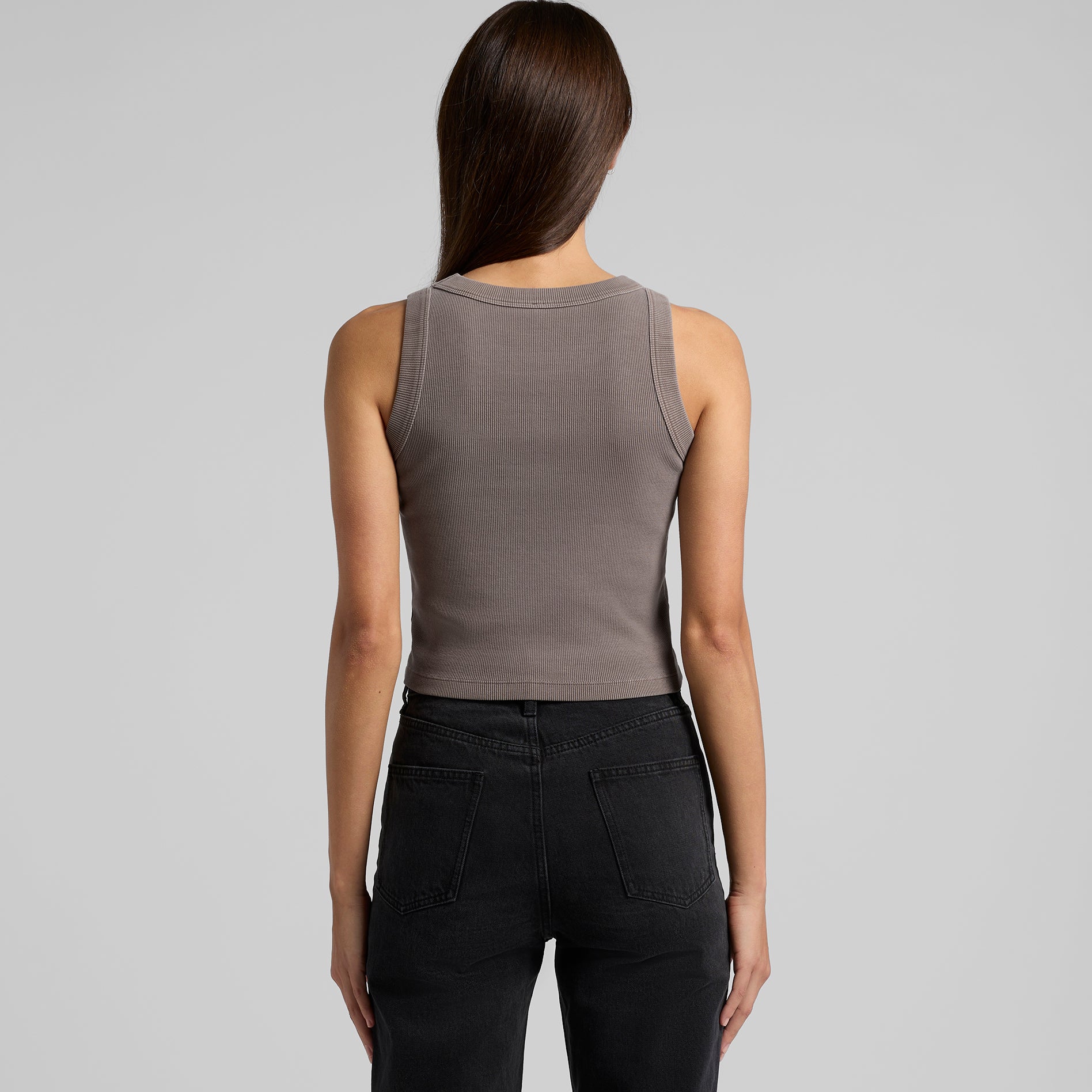 Women's Faded Organic Rib Crop Tank | Arena Custom Blanks