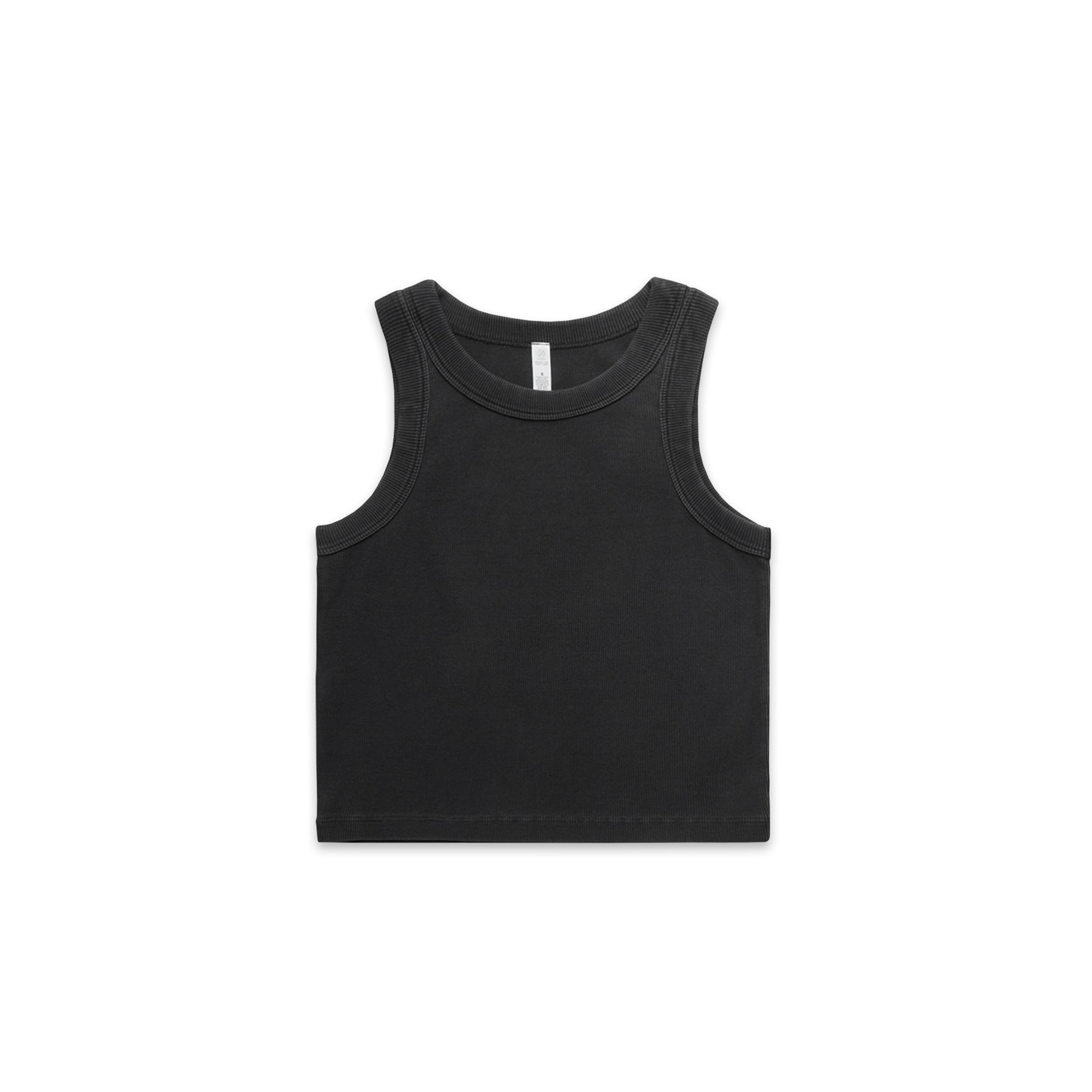 Women's Faded Organic Rib Crop Tank | Arena Custom Blanks
