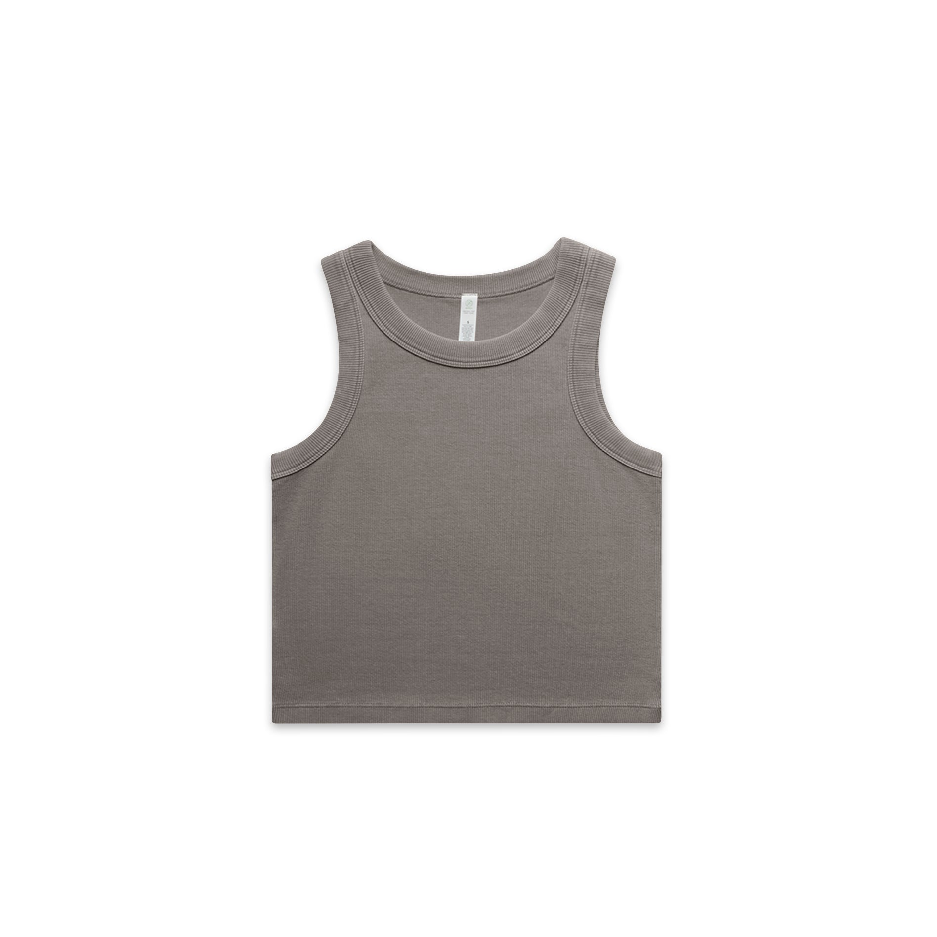 Women's Faded Organic Rib Crop Tank | Arena Custom Blanks