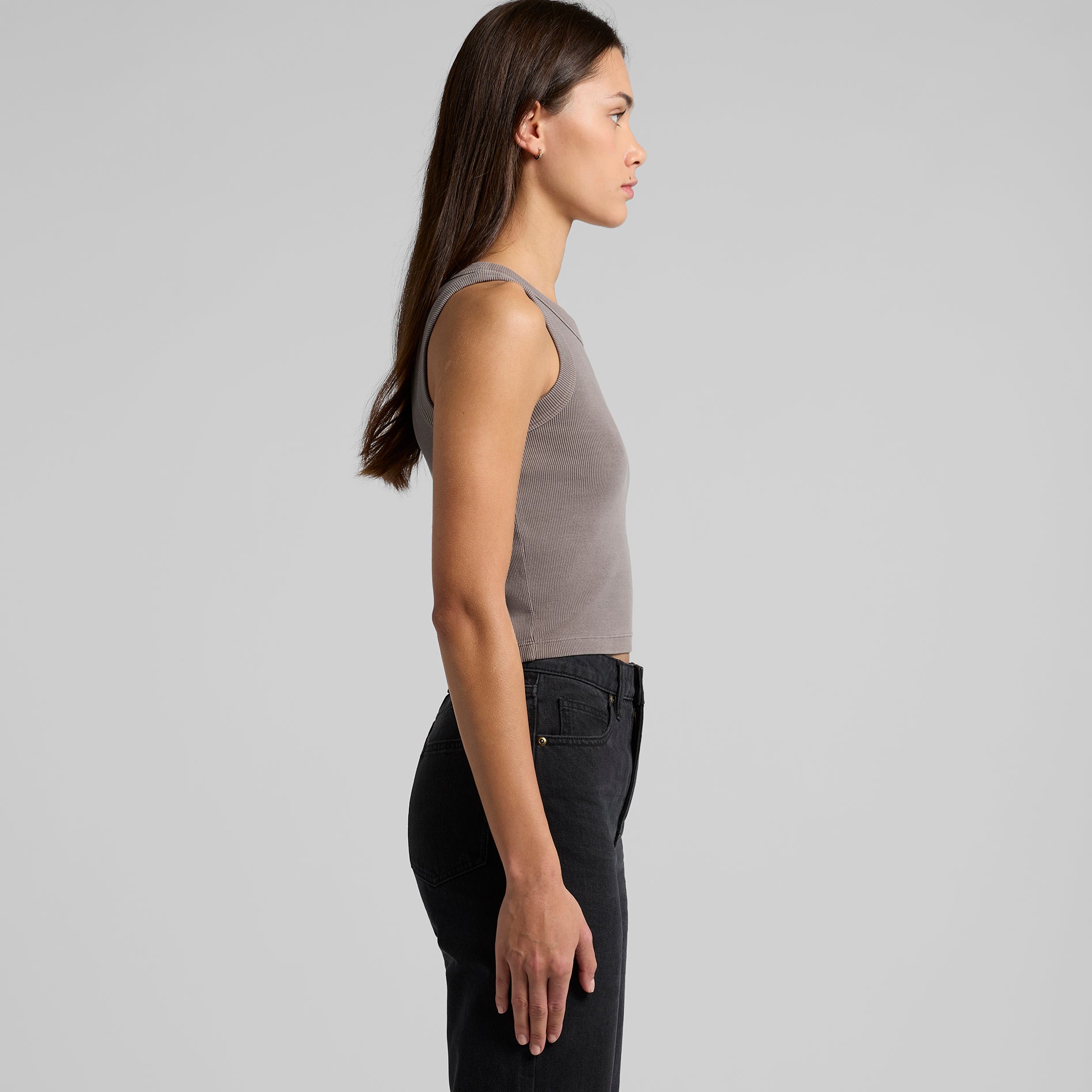 Women's Faded Organic Rib Crop Tank | Arena Custom Blanks