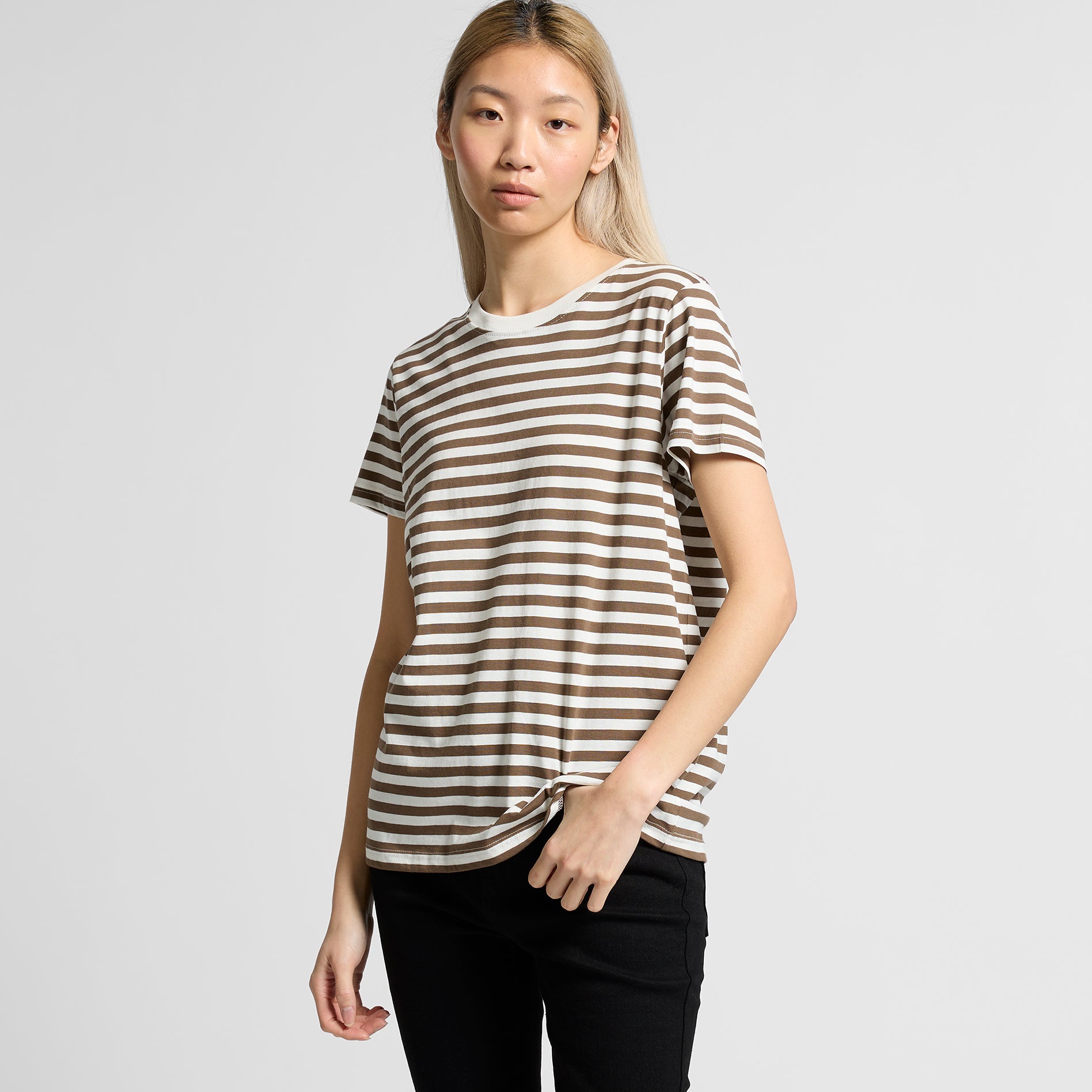 Women's Maple Stripe Tee Shirt | Arena Custom Blanks