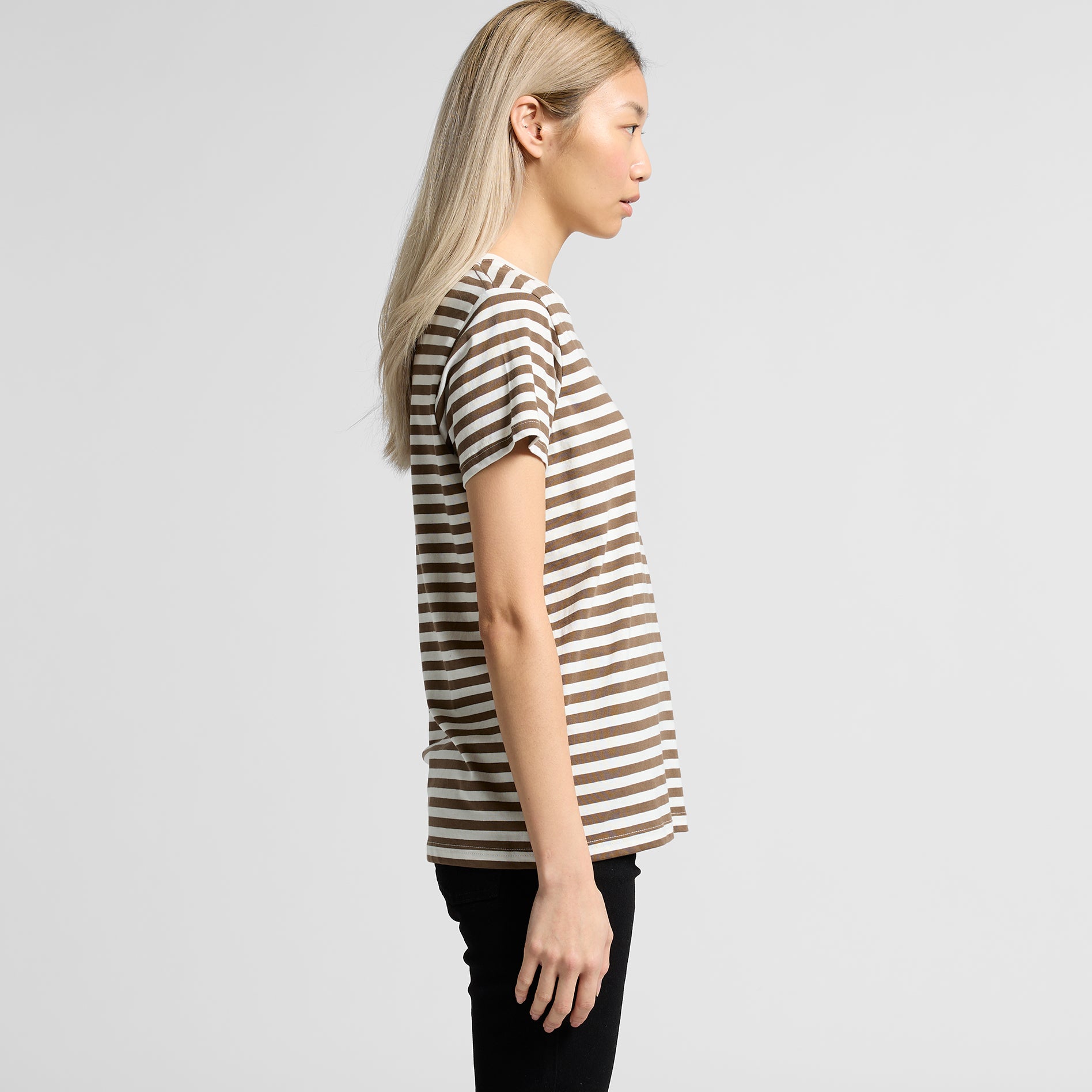 Women's Maple Stripe Tee Shirt | Arena Custom Blanks