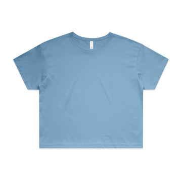 Women's Crop Tee | Arena Custom Blanks - Arena Prints - Front - Carolina Blue - Blue