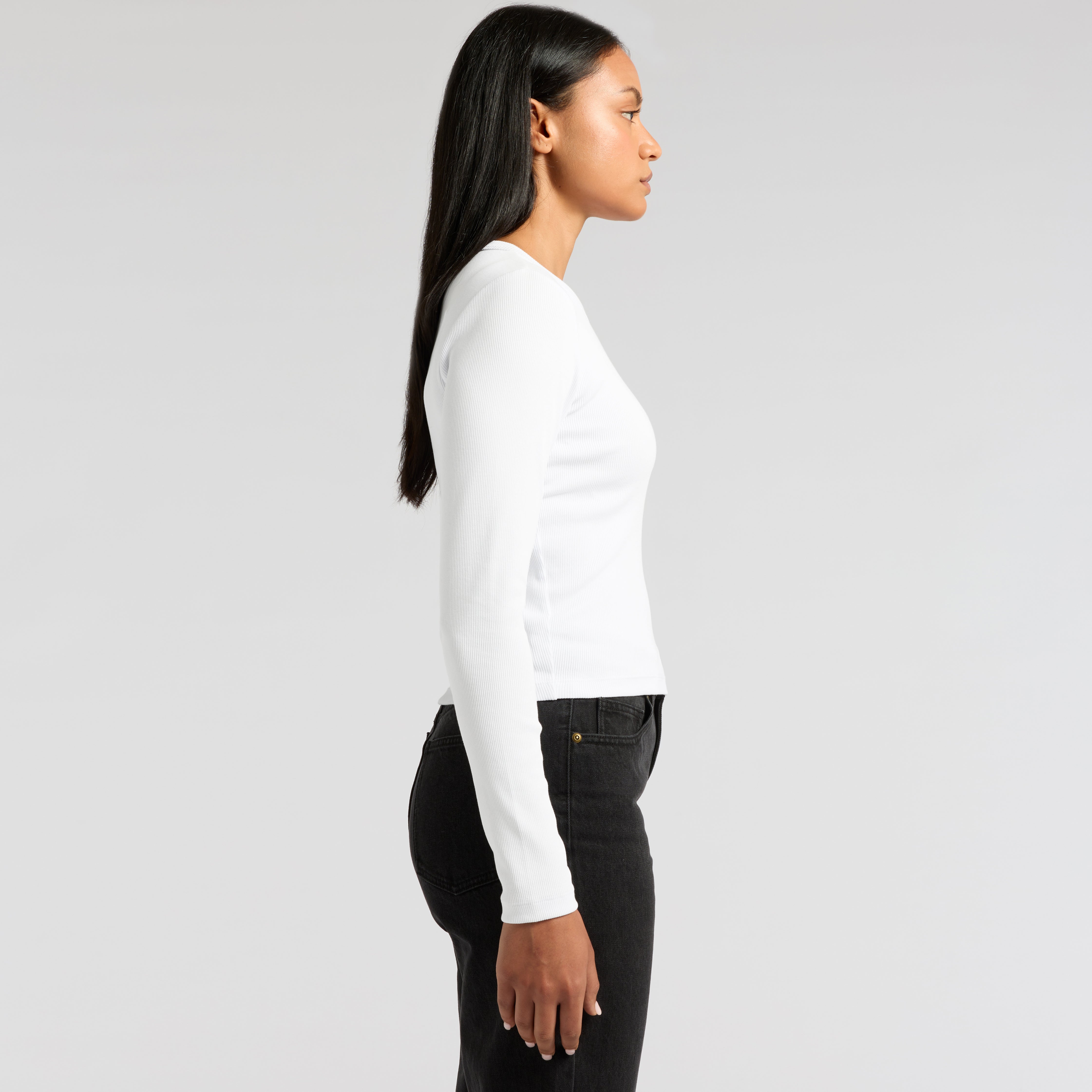 Women's Organic Rib Long Sleeve Tee | Arena Custom Blanks