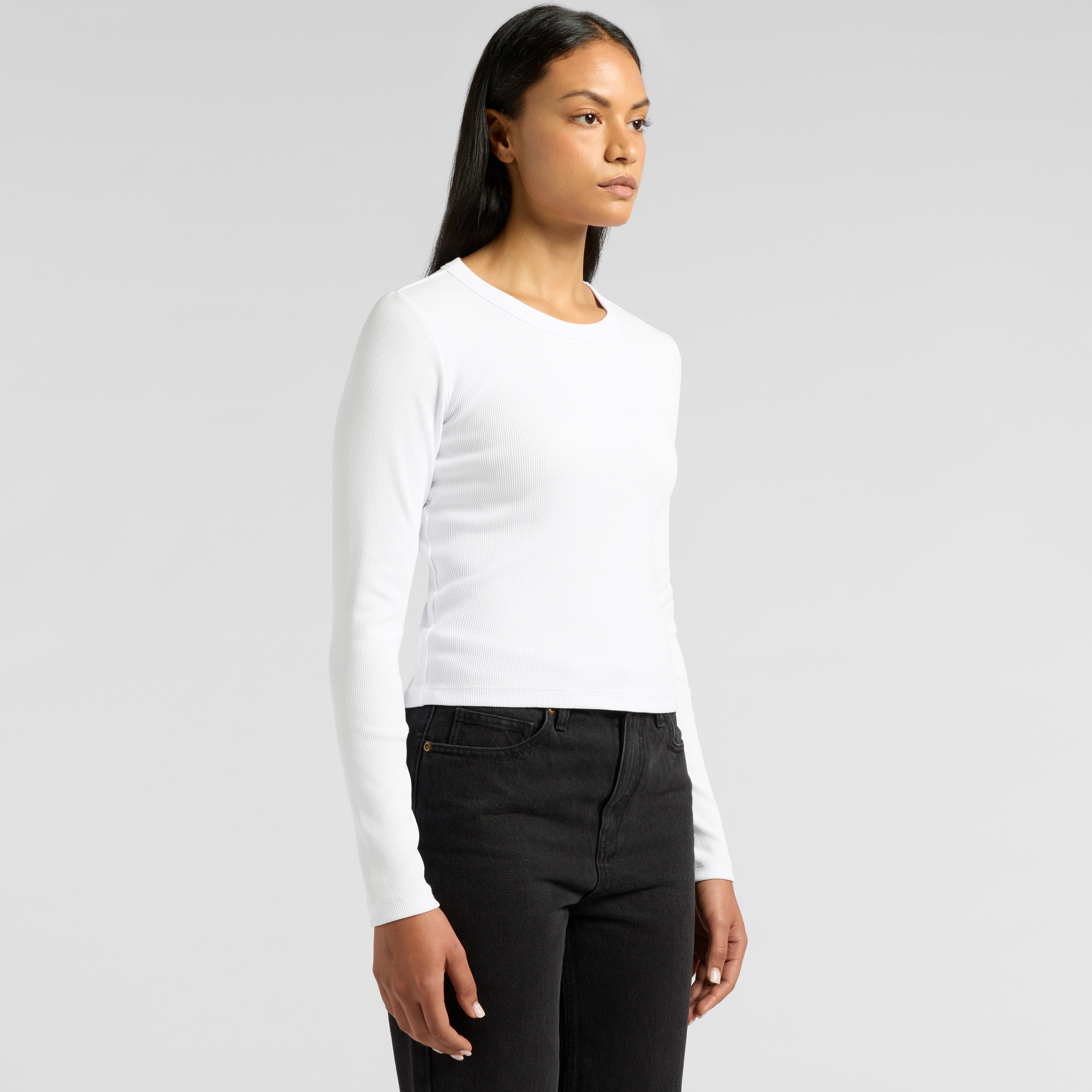 Women's Organic Rib Long Sleeve Tee | Arena Custom Blanks
