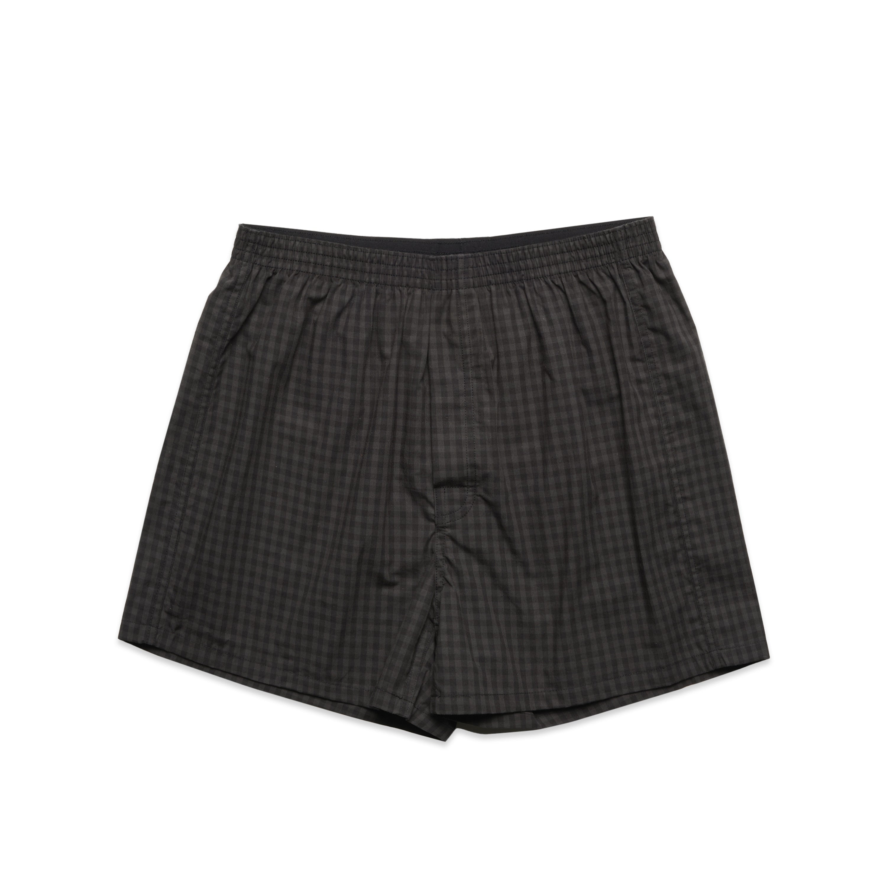 Boxer Check Shorts | Arena Custom Blanks - Arena Prints - Front - Coal - Black