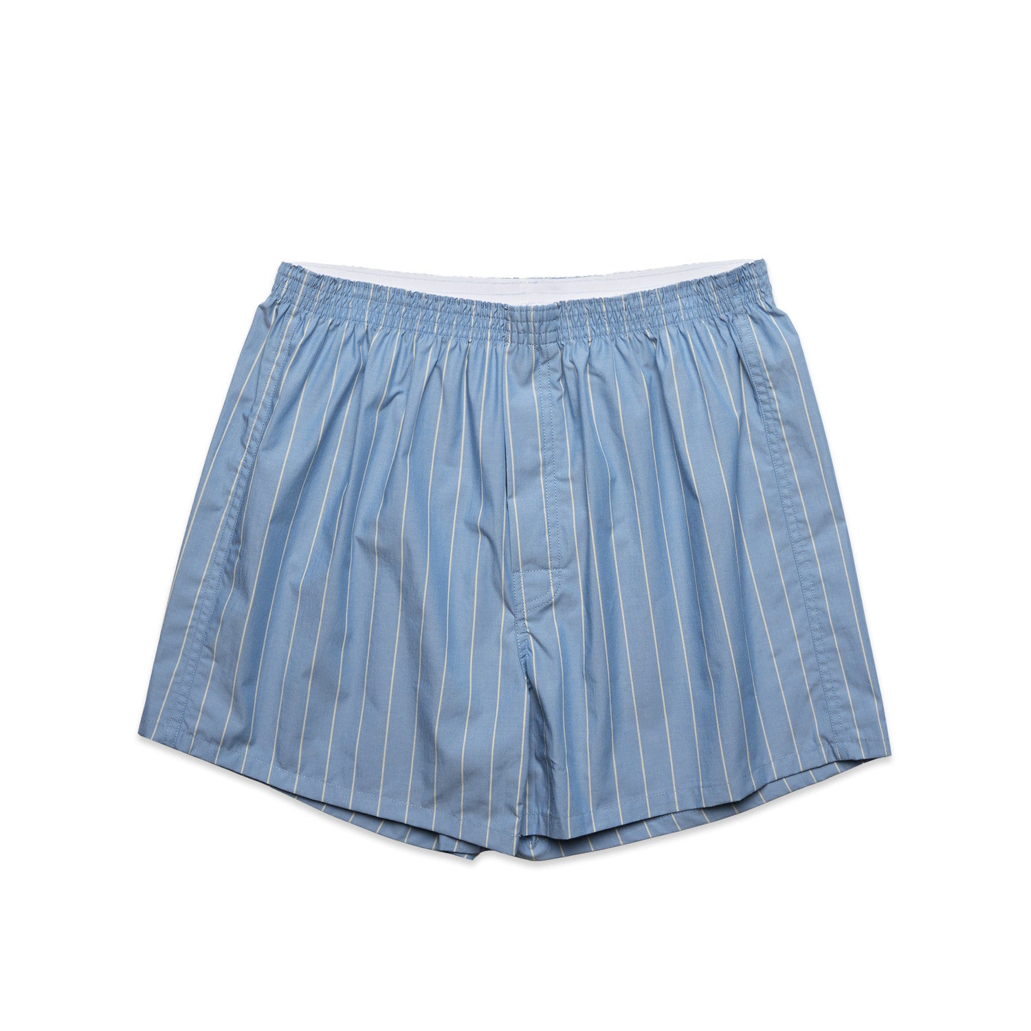Boxer Fine Stripe Shorts | Arena Custom Blanks - Arena Prints - Front - Mid Blue - Natural - Blue - White