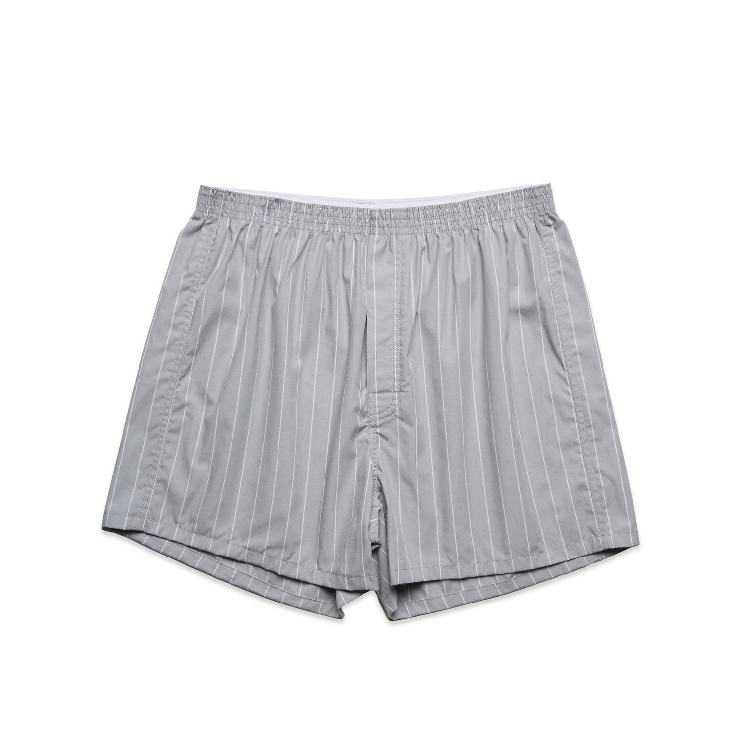 Boxer Fine Stripe Shorts | Arena Custom Blanks - Arena Prints - Front - Smoke - White - Grey