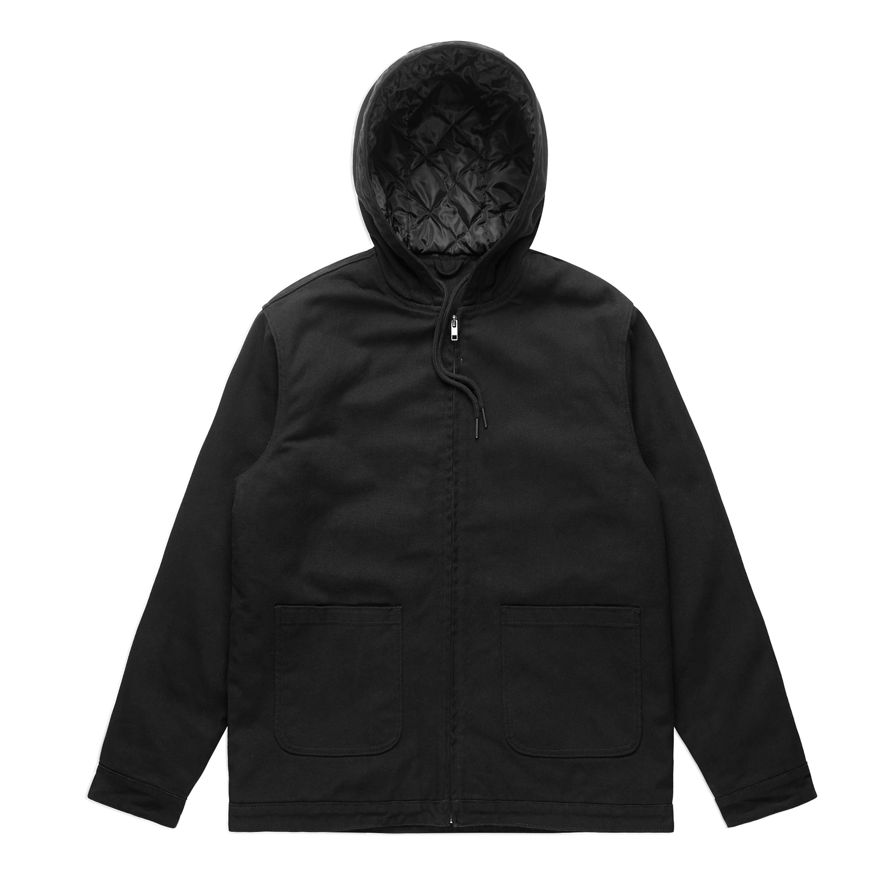 Canvas Hooded Jacket | Arena Custom Blanks - Arena Prints - Front - Black