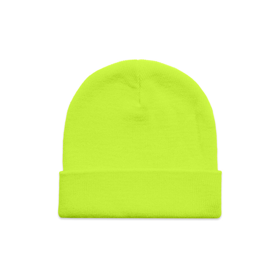 Cuff Safety Beanie | Arena Custom Blanks - Arena Prints - Front - Safety Yellow - Yellow