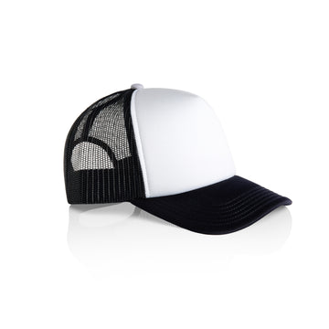 Frame Foam 2-Tone Trucker | Arena Custom Blanks - Arena Prints - Angle - White - Navy - White