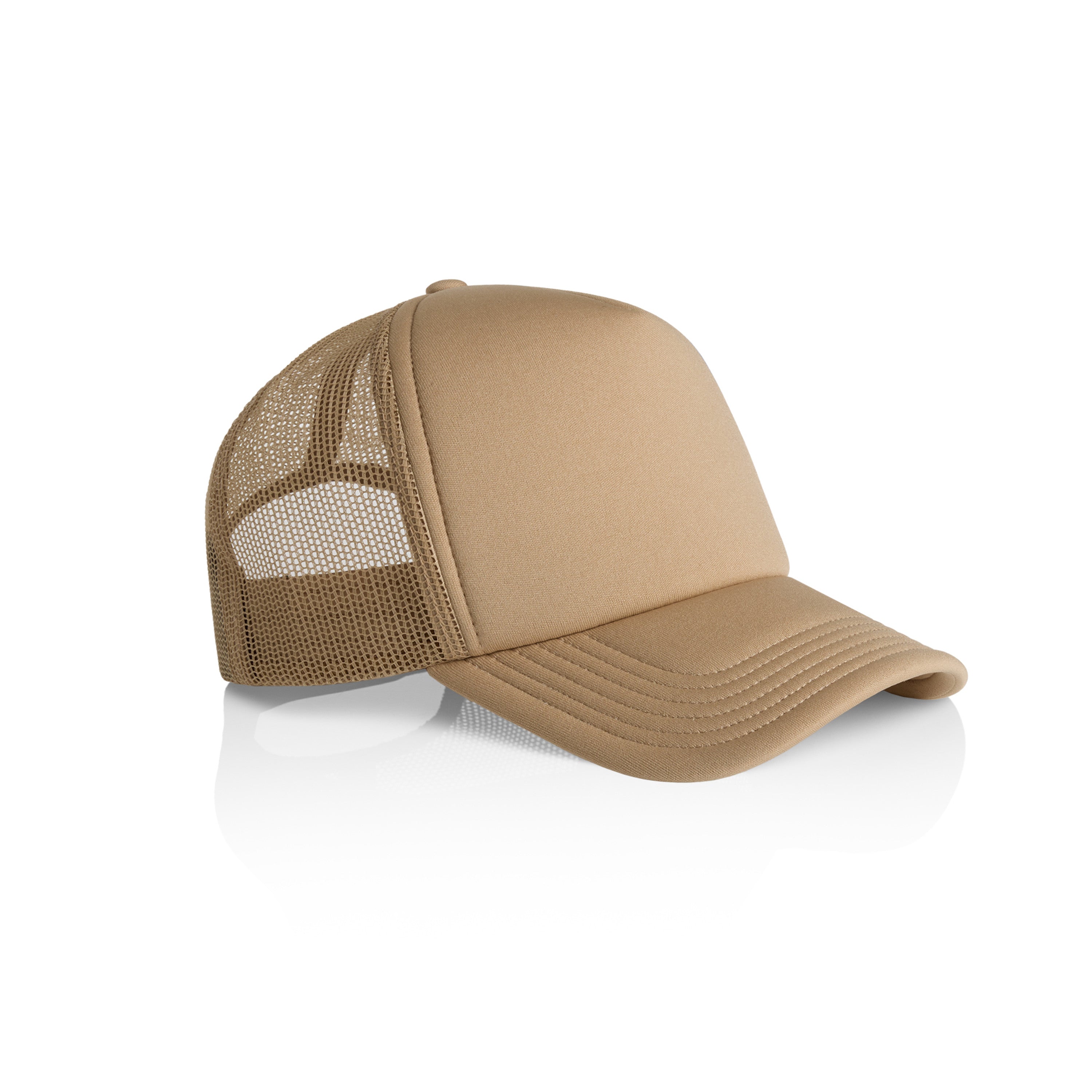Frame Foam Trucker Cap | Arena Custom Blanks - Arena Prints - Side - Khaki - Tan
