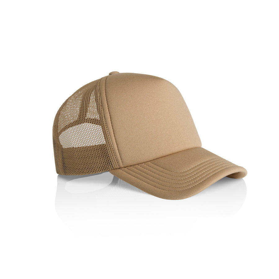 Frame Foam Trucker Cap | Arena Custom Blanks - Arena Prints - Side - Khaki - Tan