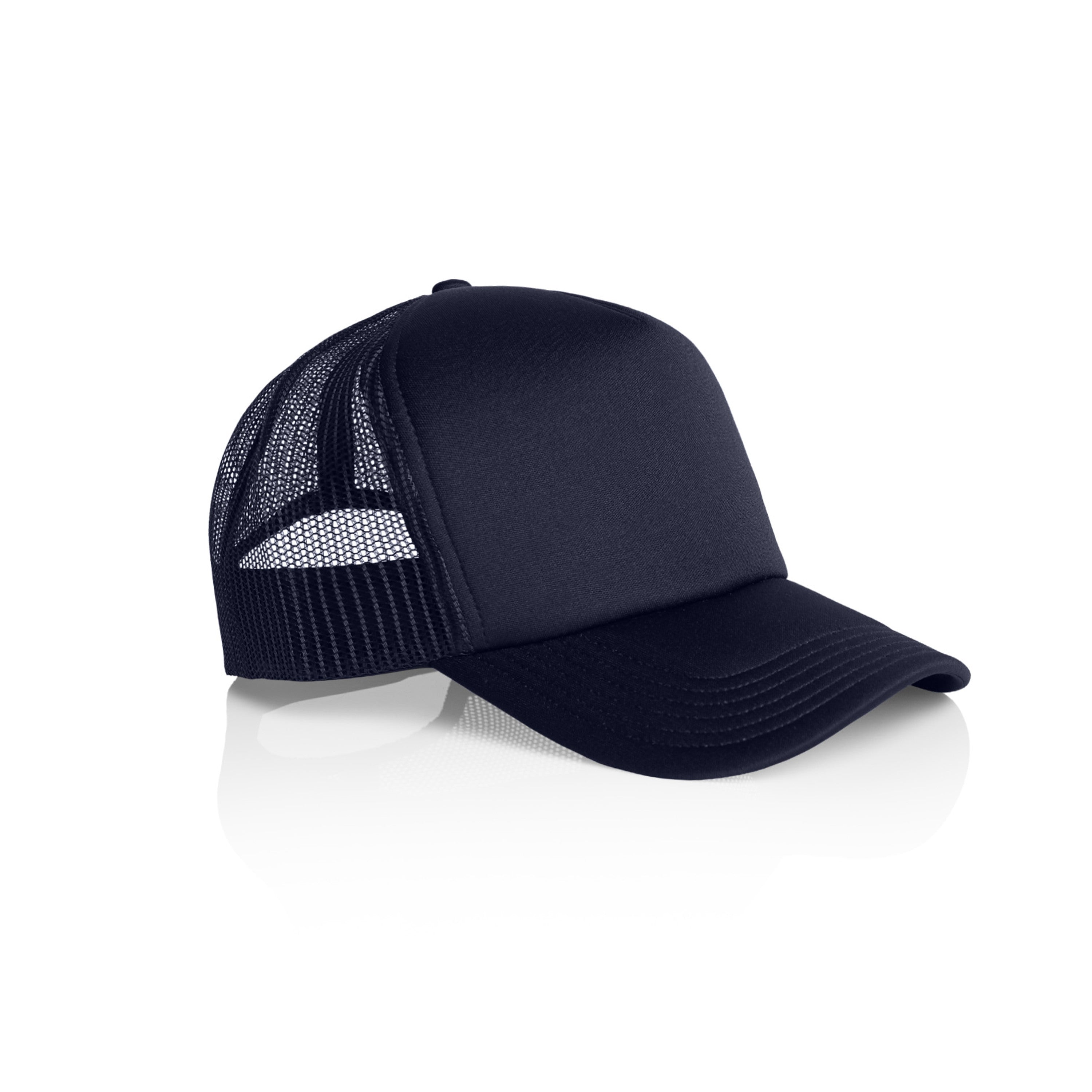 Frame Foam Trucker Cap | Arena Custom Blanks - Arena Prints - Side -Navy - Blue