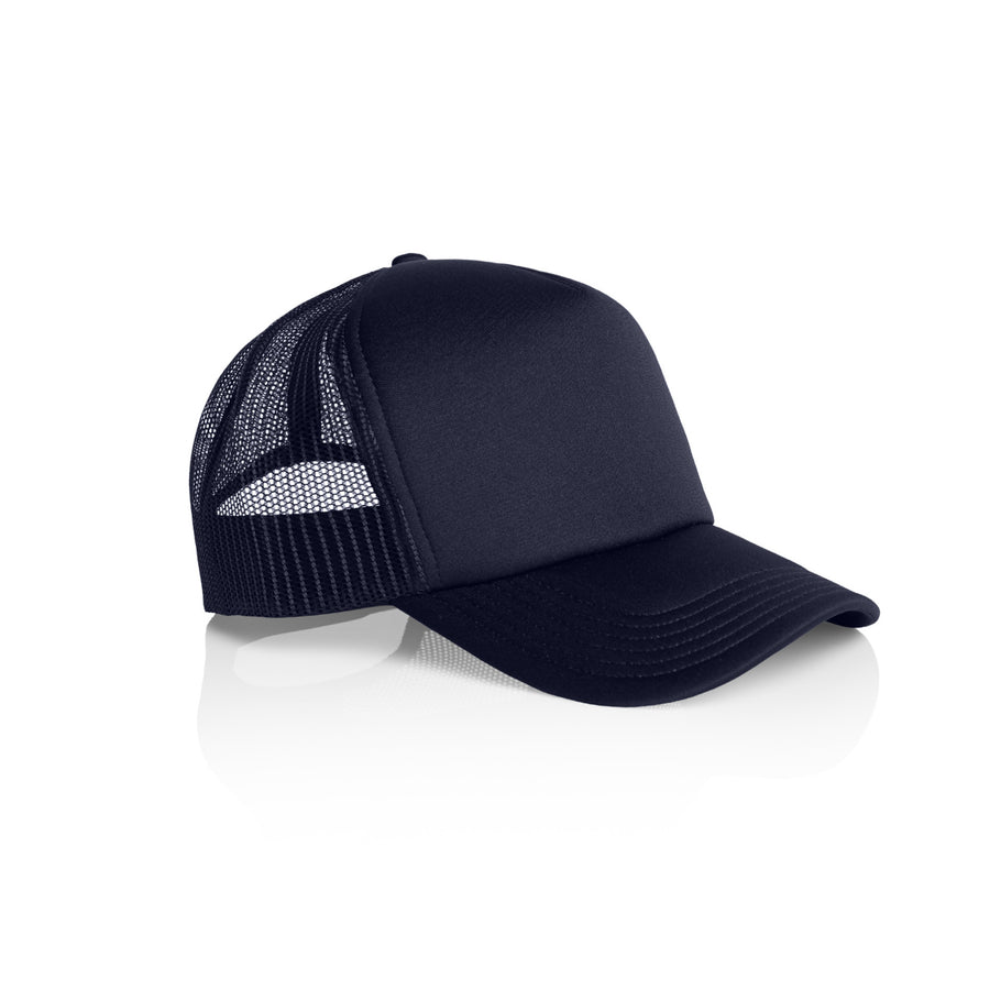 Frame Foam Trucker Cap | Arena Custom Blanks - Arena Prints - Side -Navy - Blue