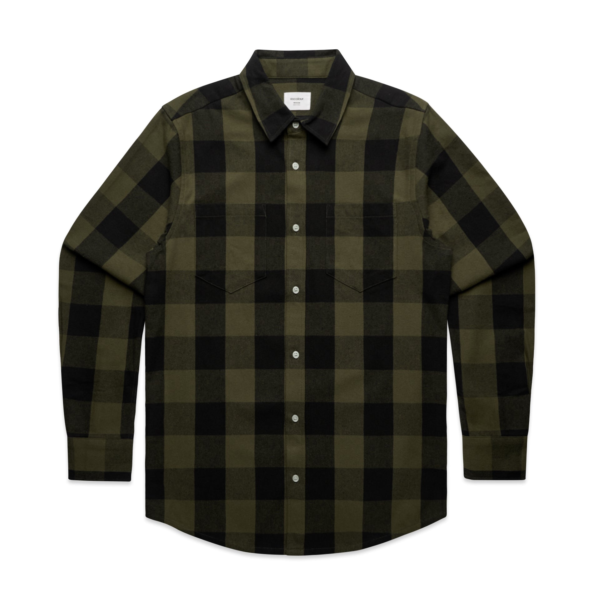 Men's Check Shirt | Arena Custom Blanks - Arena Prints - Front - Army - Green