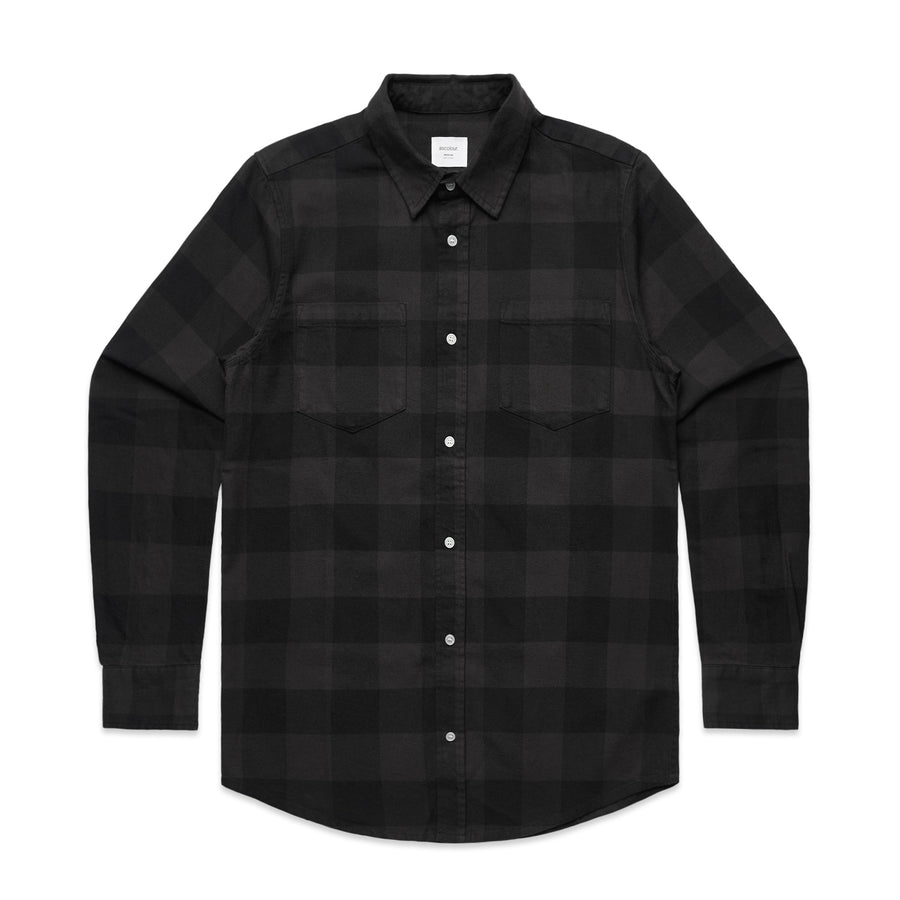 Men's Check Shirt | Arena Custom Blanks - Arena Prints - Front - Coal - Black