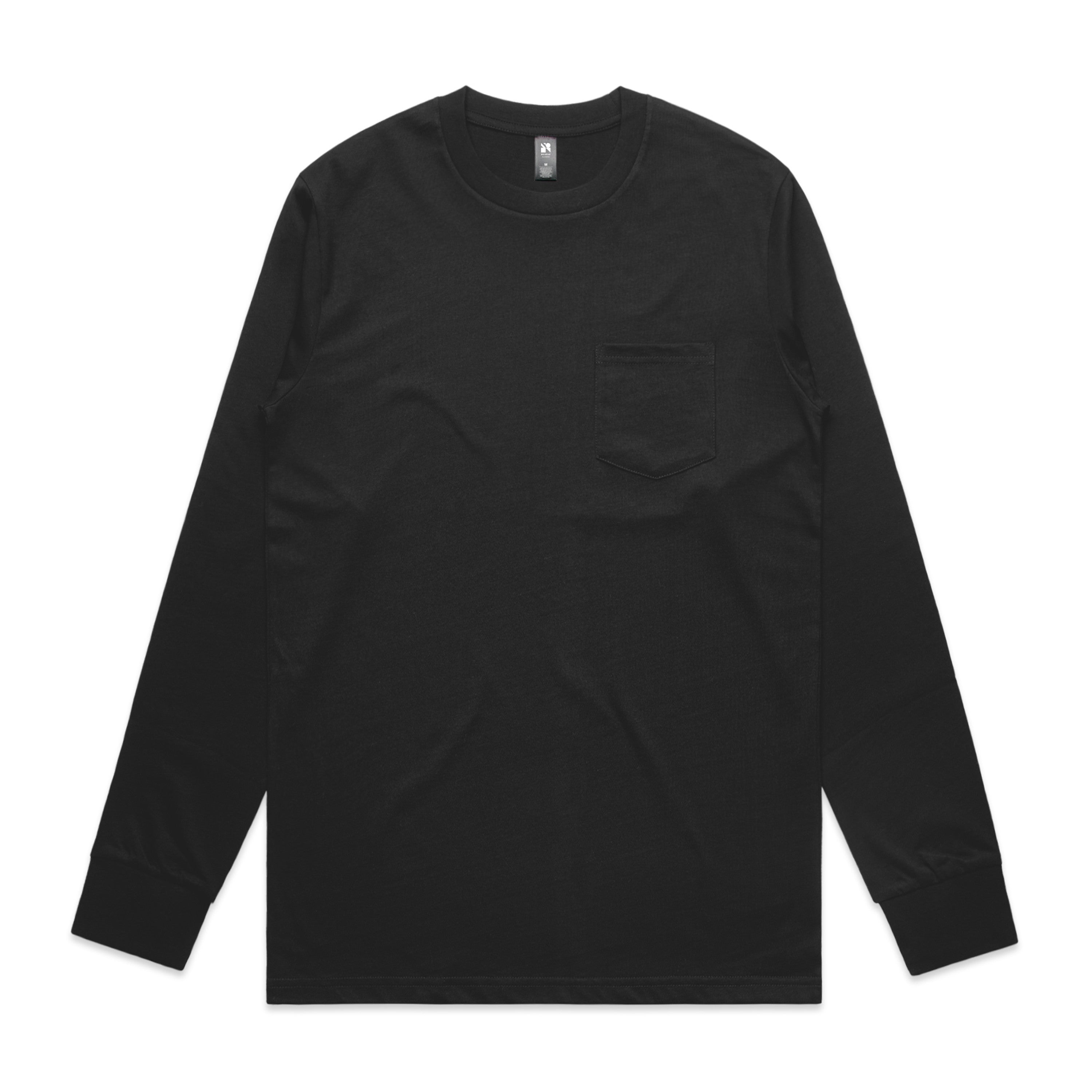 Men's Classic Pocket Long-Sleeve Tee | Arena Custom Blanks - Arena Prints - Back - Black