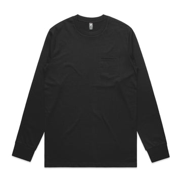 Men's Classic Pocket Long-Sleeve Tee | Arena Custom Blanks - Arena Prints - Back - Black