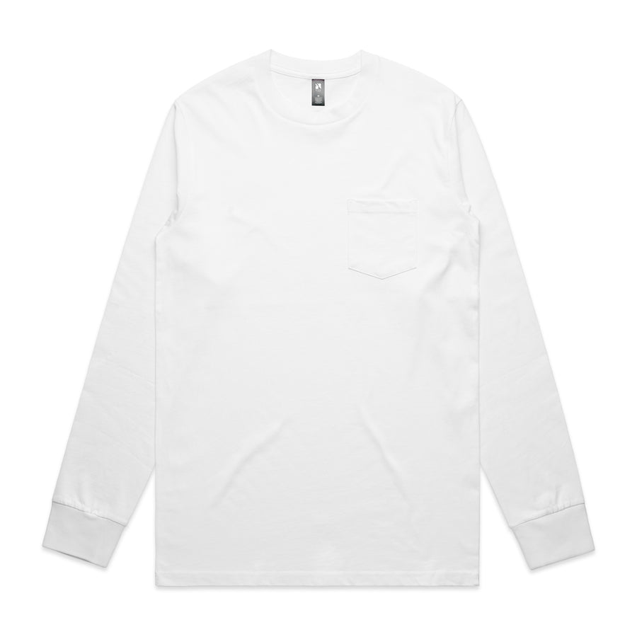 Men's Classic Pocket Long-Sleeve Tee | Arena Custom Blanks - Arena Prints - Front - White
