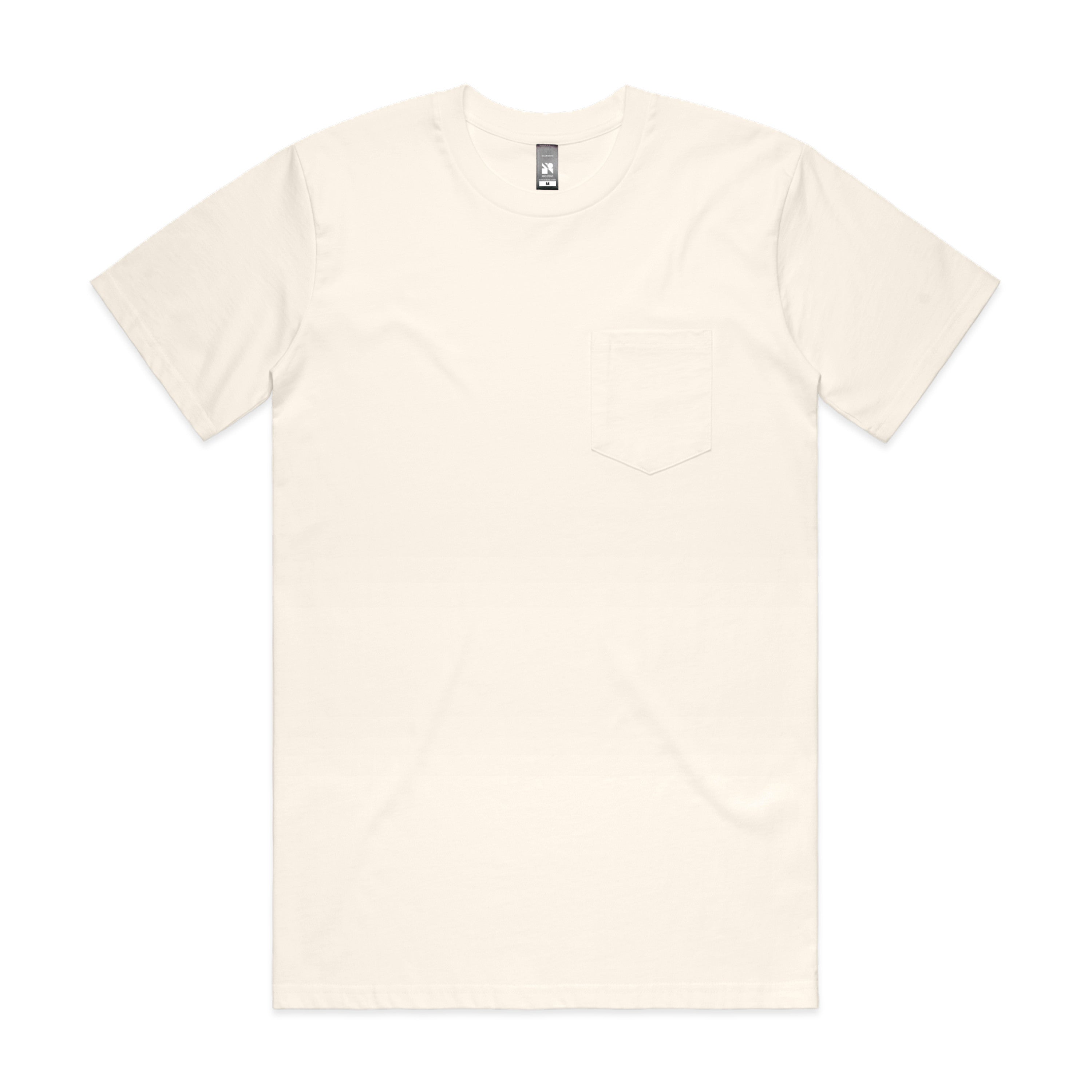 Men's Classic Pocket Tee Shirt | Arena Custom Blanks - Arena Prints - Front -Ecru - Cream