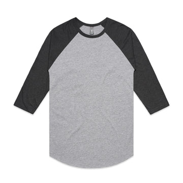 Men's Raglan Tee | Arena Custom Blanks - Arena Prints - Front - Athletic - Asphalt - Grey