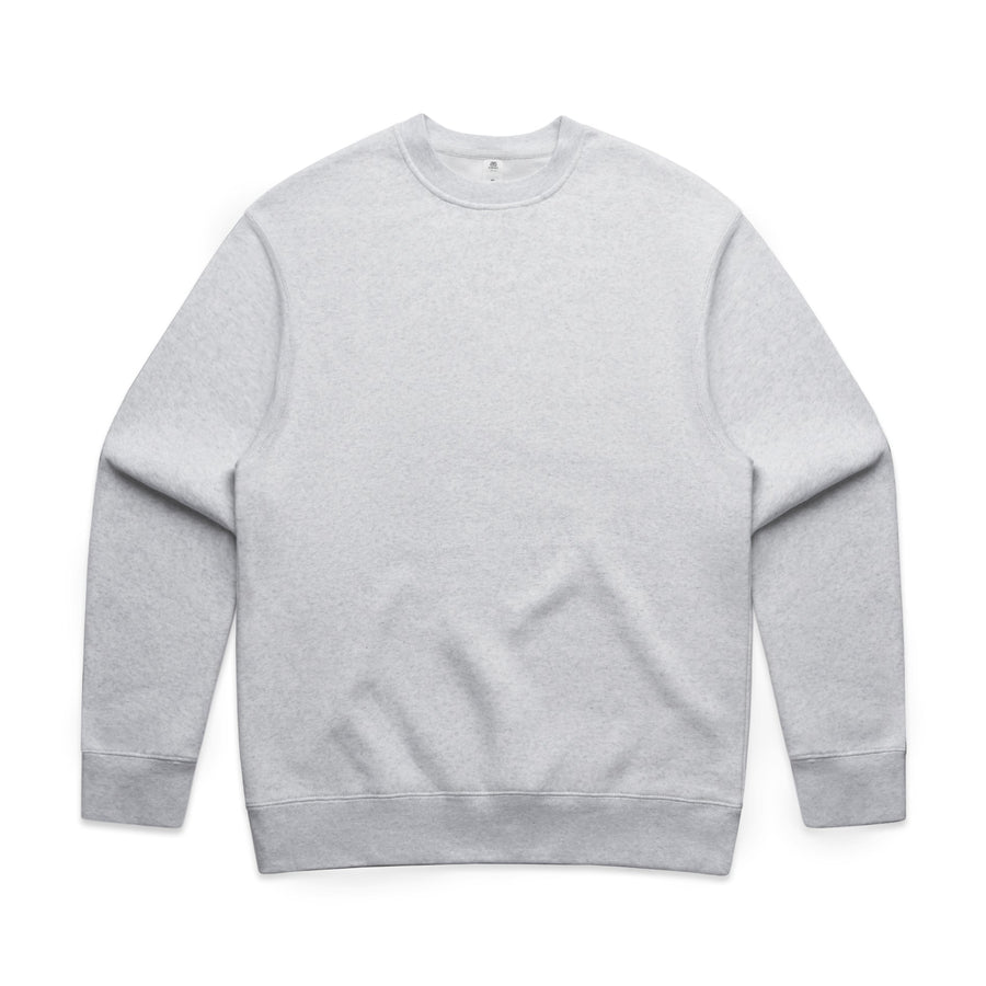 Men's Relaxed Crew | Arena Custom Blanks - Arena Prints - Front - White Heather - Grey