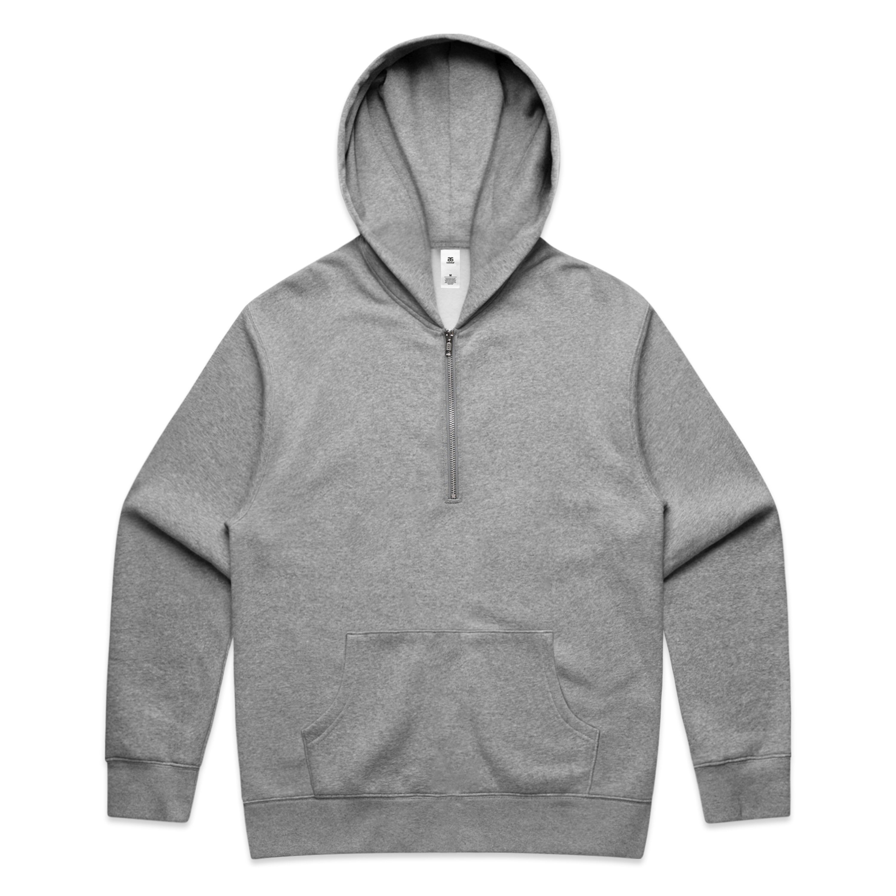 Men's Relaxed Half Zip Hoodie |Arena  Custom Blanks - Arena Prints - Front - Athletic Heather - Grey