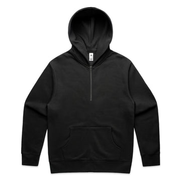 Men's Relaxed Half Zip Hoodie |Arena  Custom Blanks - Arena Prints - Front - Black
