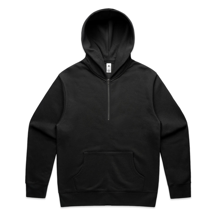 Men's Relaxed Half Zip Hoodie |Arena  Custom Blanks - Arena Prints - Front - Black