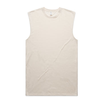 Men's Staple Active Blend Tank | Arena Custom Blanks - Arena Prints - Front -Ecru - Cream 