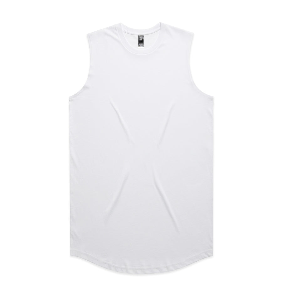 Men's Staple Curve Tank |Arena Custom Blanks - Arena Prints - Front - White
