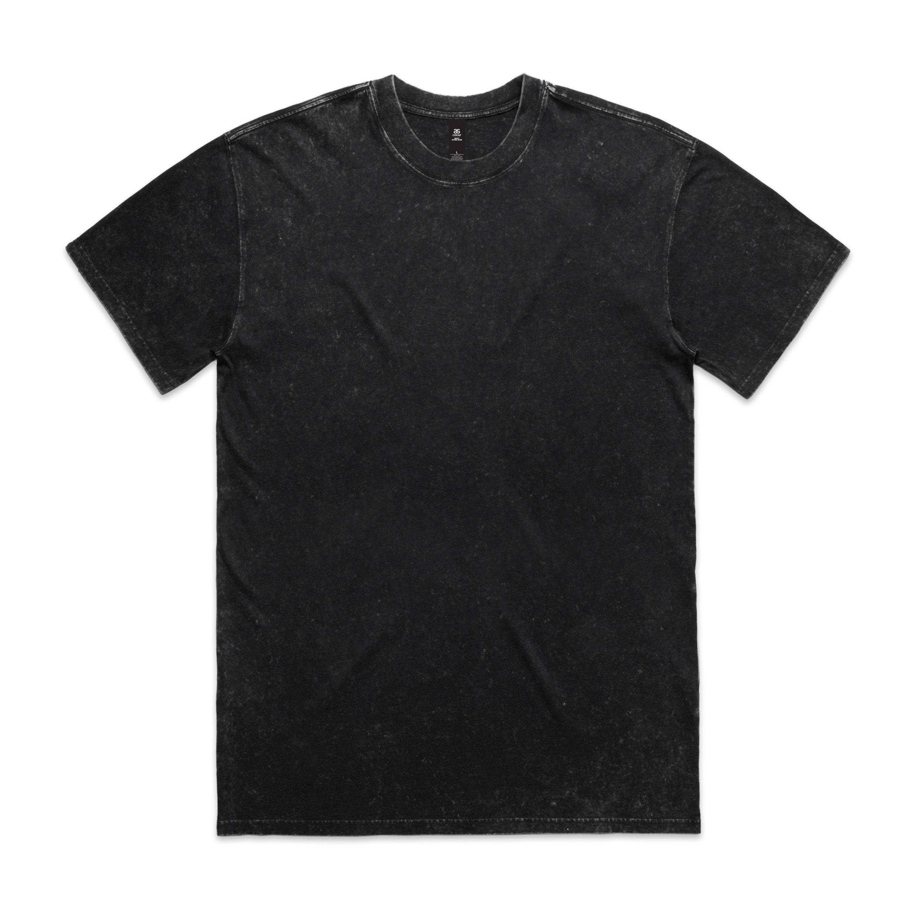 Men's Stone Wash Heavy Tee |  Arena Custom Blanks - Arena Prints - Front - Black Stone - Black