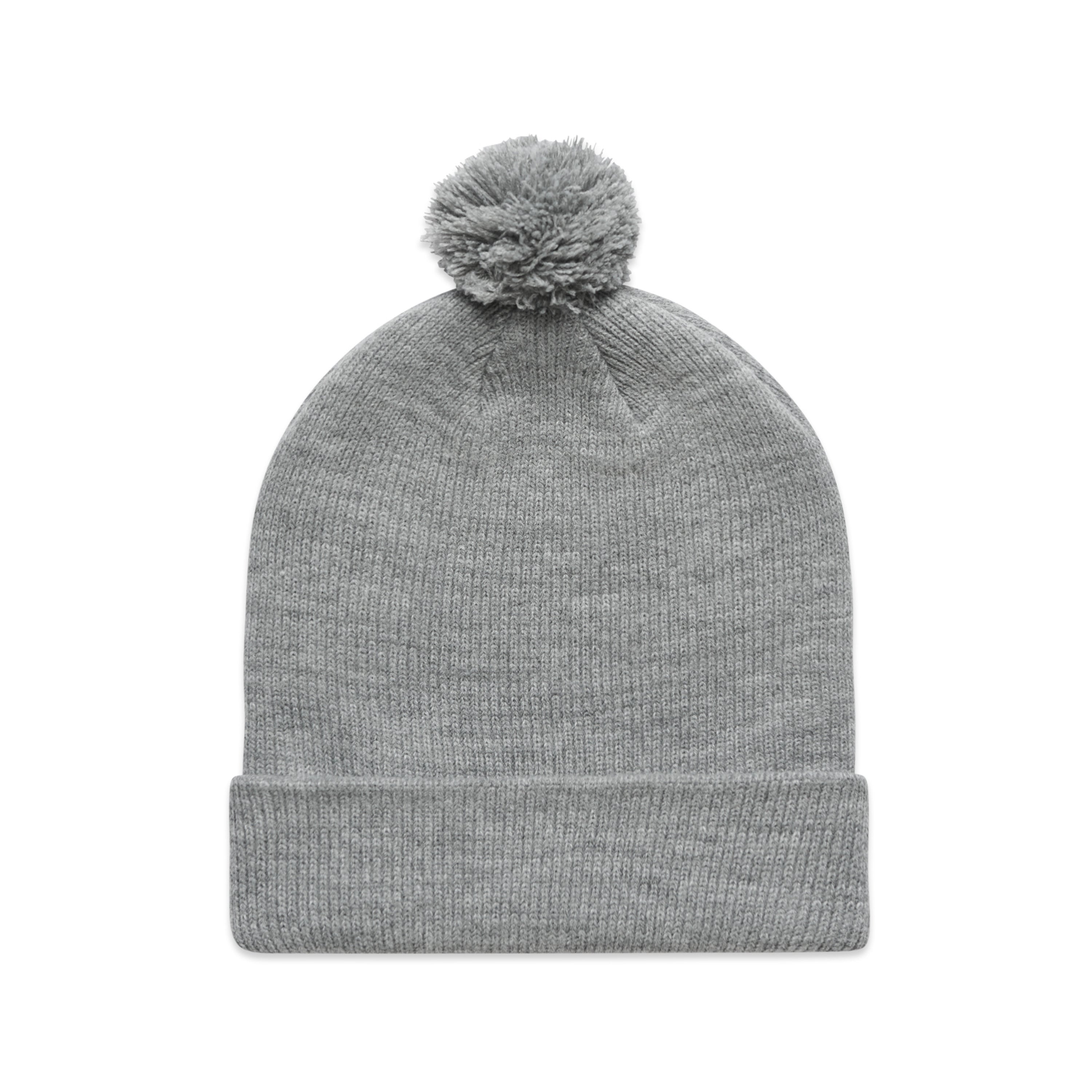 Pom Pom Beanie | Arena Custom Blanks - Arena Prints - Front - Athletic Heather - Grey
