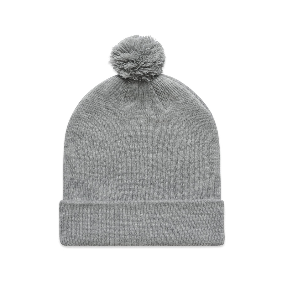 Pom Pom Beanie | Arena Custom Blanks - Arena Prints - Front - Athletic Heather - Grey