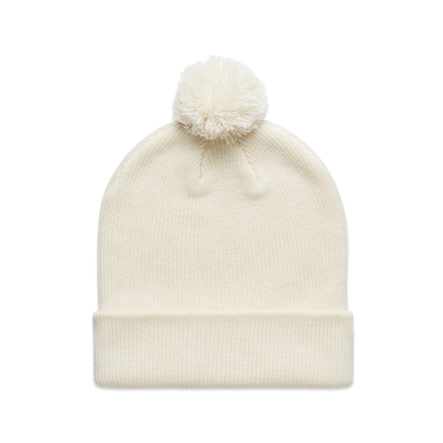 Pom Pom Beanie | Arena Custom Blanks - Arena Prints - Front - Ecru - Cream