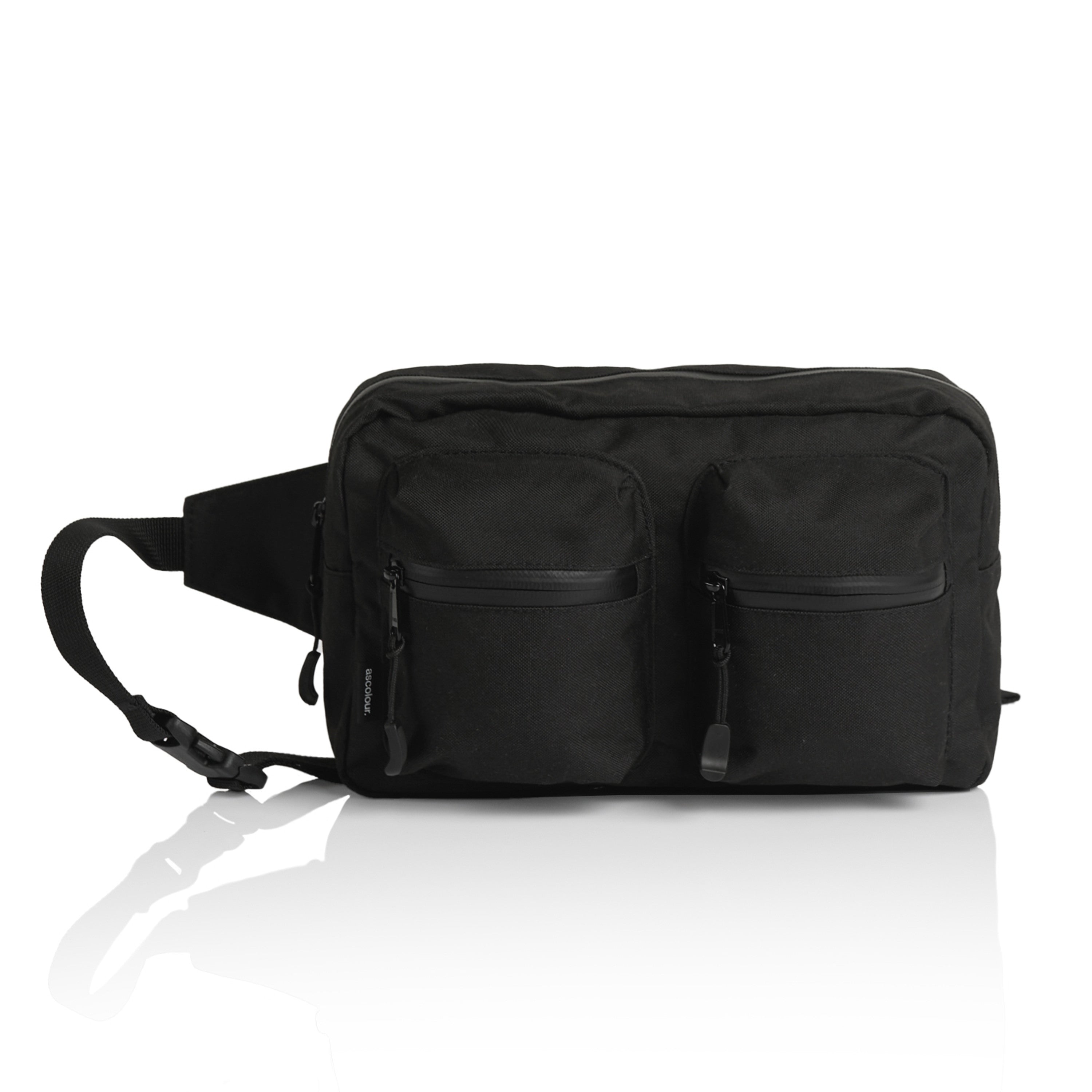 Recycled Double Waist Bag | Arena Custom blanks - Arena Prints - Front - Black