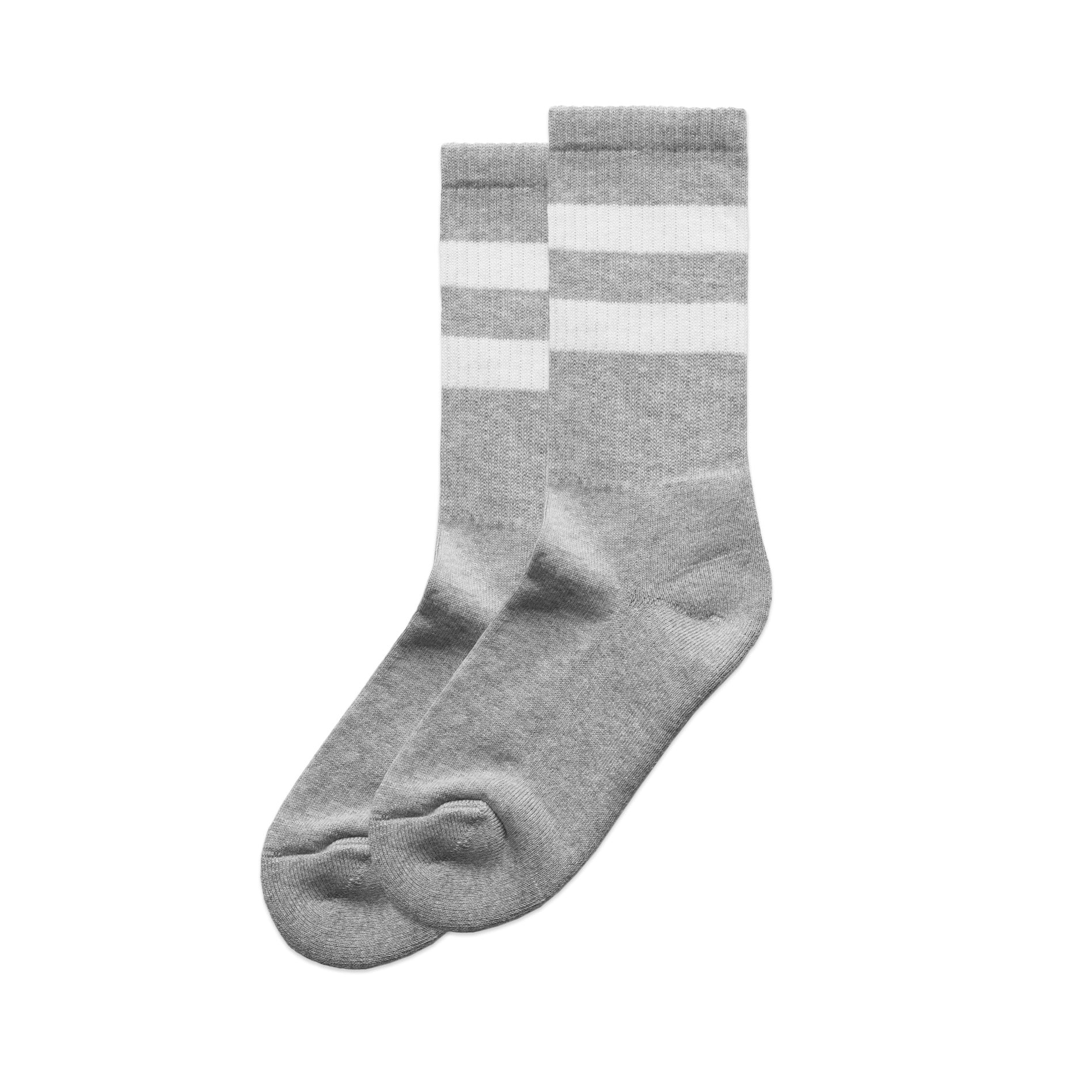 Relax Stripe Socks (2 Pairs) | Arena Custom Blanks - Arena Prints - Side - Grey - Marle - White