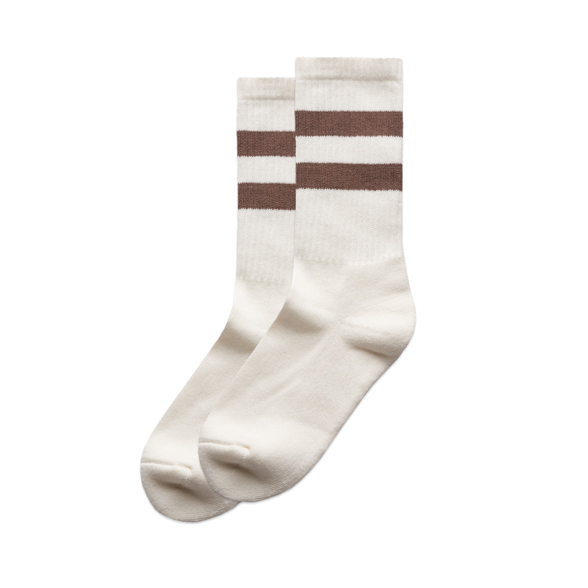 Relax Stripe Socks (2 Pairs) | Arena Custom Blanks - Arena Prints - Side - Natural - Walnut - White - Brown