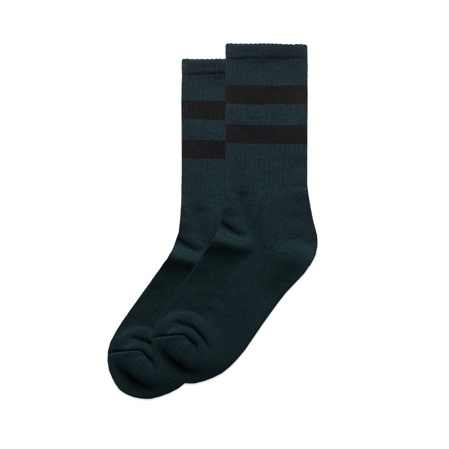 Relax Stripe Socks (2 Pairs) | Arena Custom Blanks - Arena Prints - Side - Pine Green - Black - Green