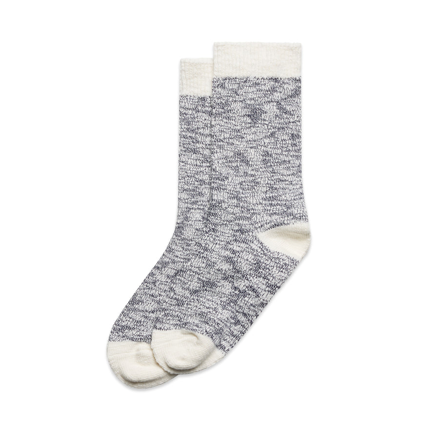 Slub Socks (2 Pairs) | Arena Custom Blanks - Arena Prints - Side - Midnight - Natural - Blue - White
