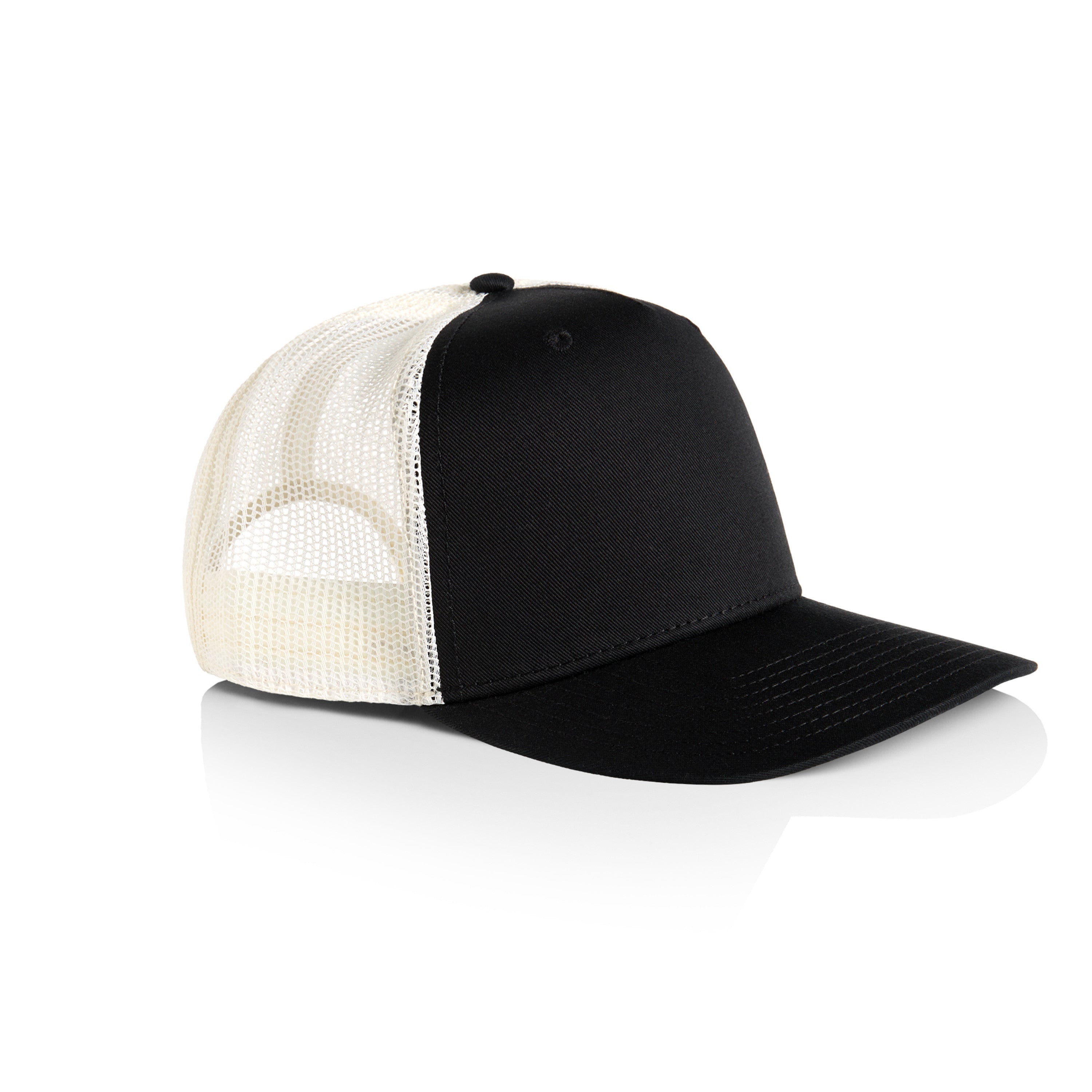 Stock Contrast Cap | Arena Custom Blanks - Arena Prints - Angle - Black- Ecru - Black