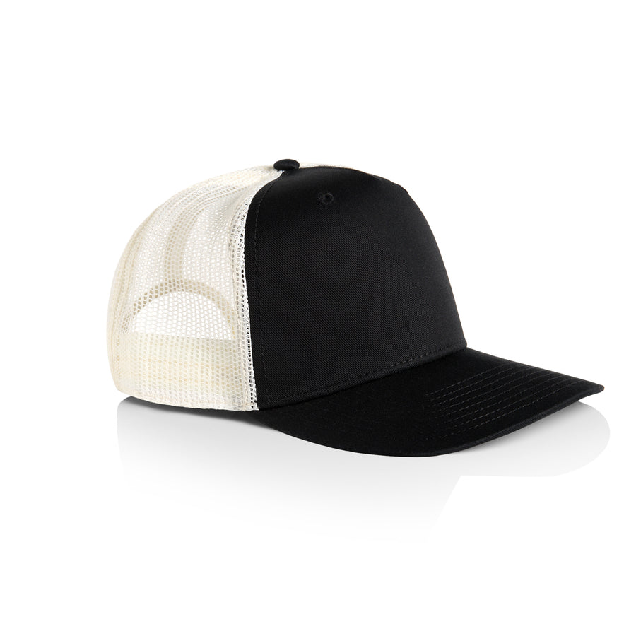 Stock Contrast Cap | Arena Custom Blanks - Arena Prints - Angle - Black- Ecru - Black