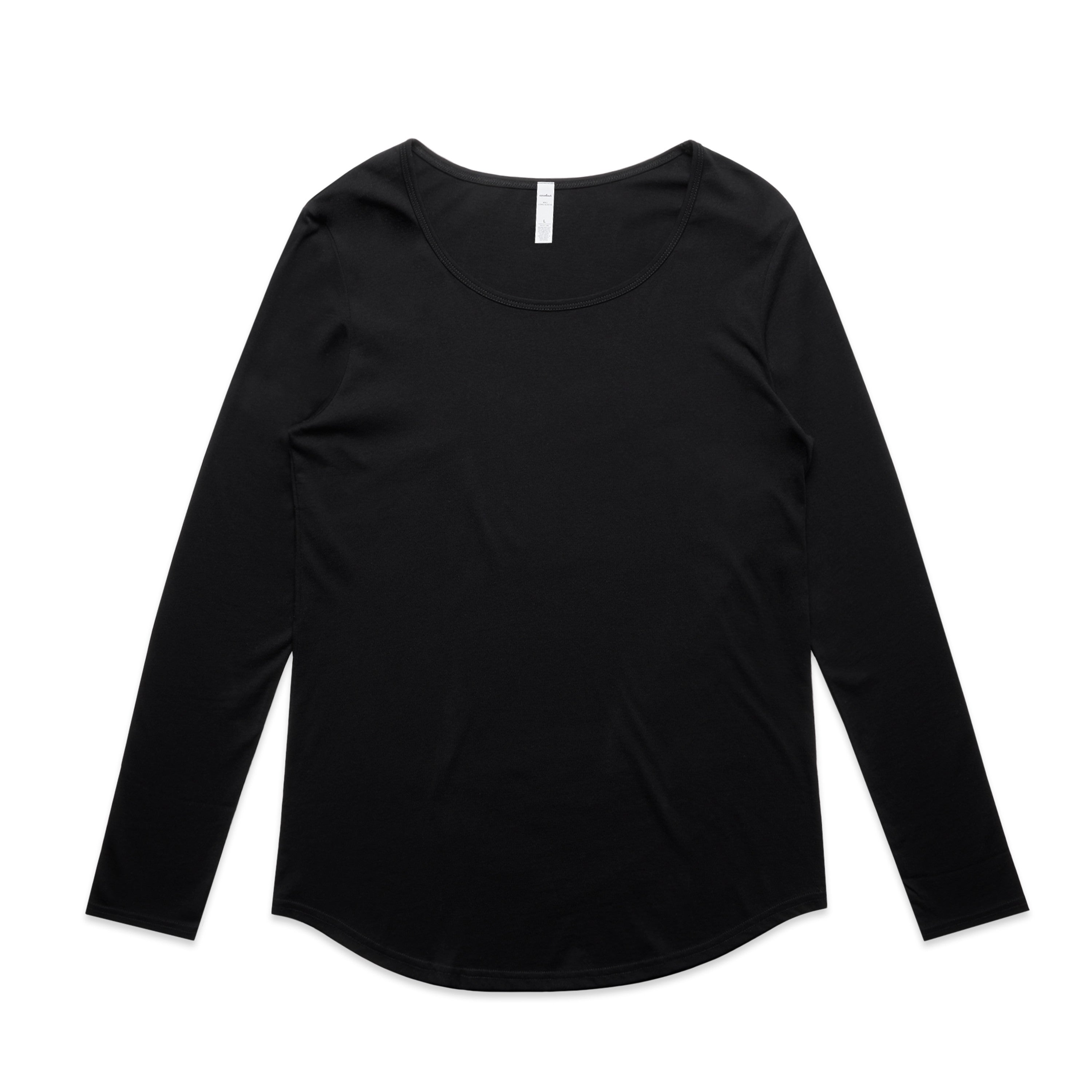 Women's Mali Long Sleeve Tee Shirt | Arena Custom Blanks - Arena Prints - Front - Black