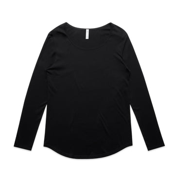 Women's Mali Long Sleeve Tee Shirt | Arena Custom Blanks - Arena Prints - Front - Black