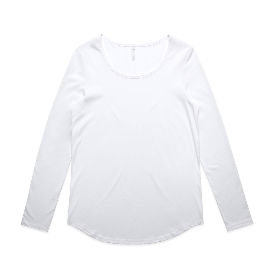 Women's Mali Long Sleeve Tee Shirt | Arena Custom Blanks - Arena Prints - Front - White