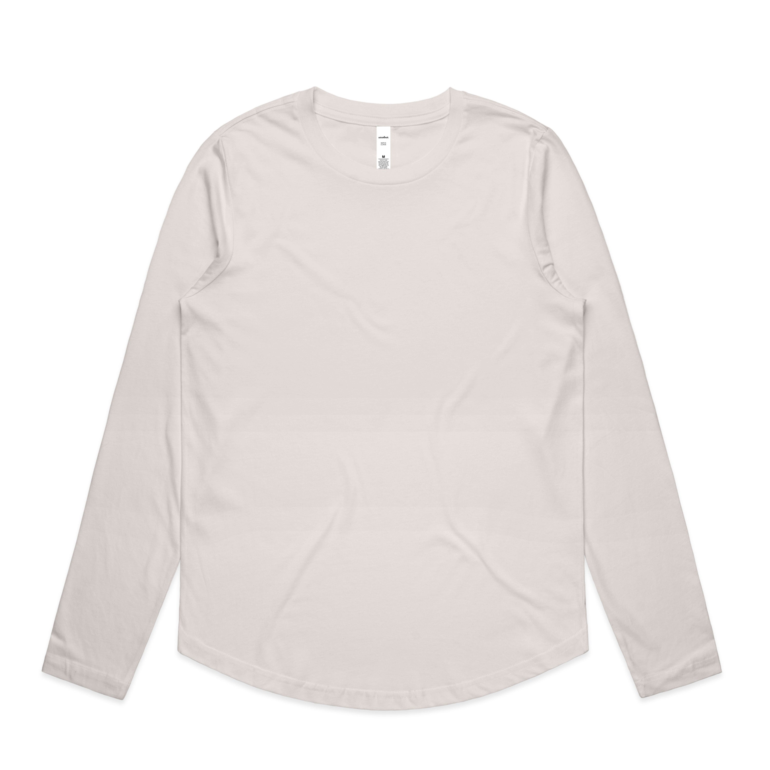 Women's Maple Curve Long Sleeve Tee | Arena Custom Blanks - Arena Prints - Front - Bone - Cream