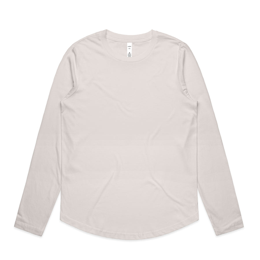 Women's Maple Curve Long Sleeve Tee | Arena Custom Blanks - Arena Prints - Front - Bone - Cream